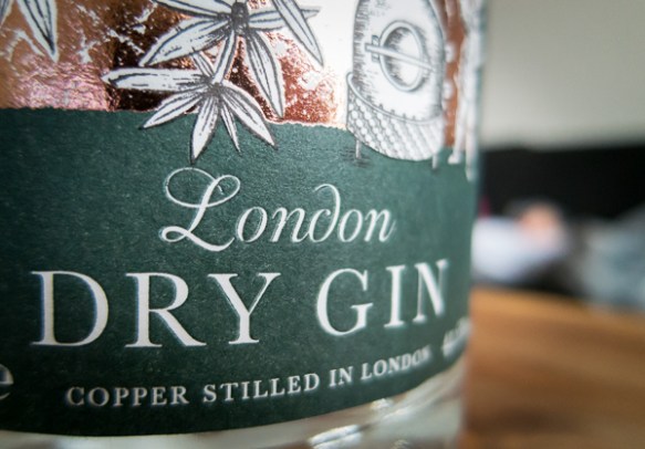 Label on Sipsmith Gin