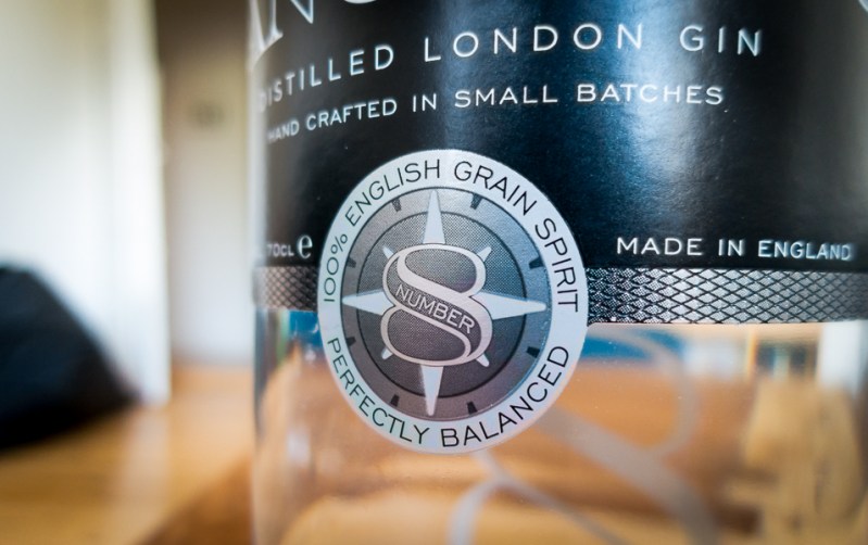 Langley's No. 8 Gin label