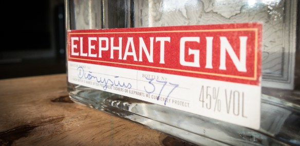 Elephant Gin batch label