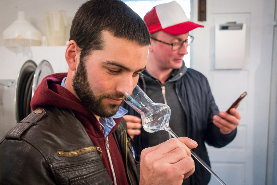Tasting raw Monkey. Photo by Michael Sperling.
