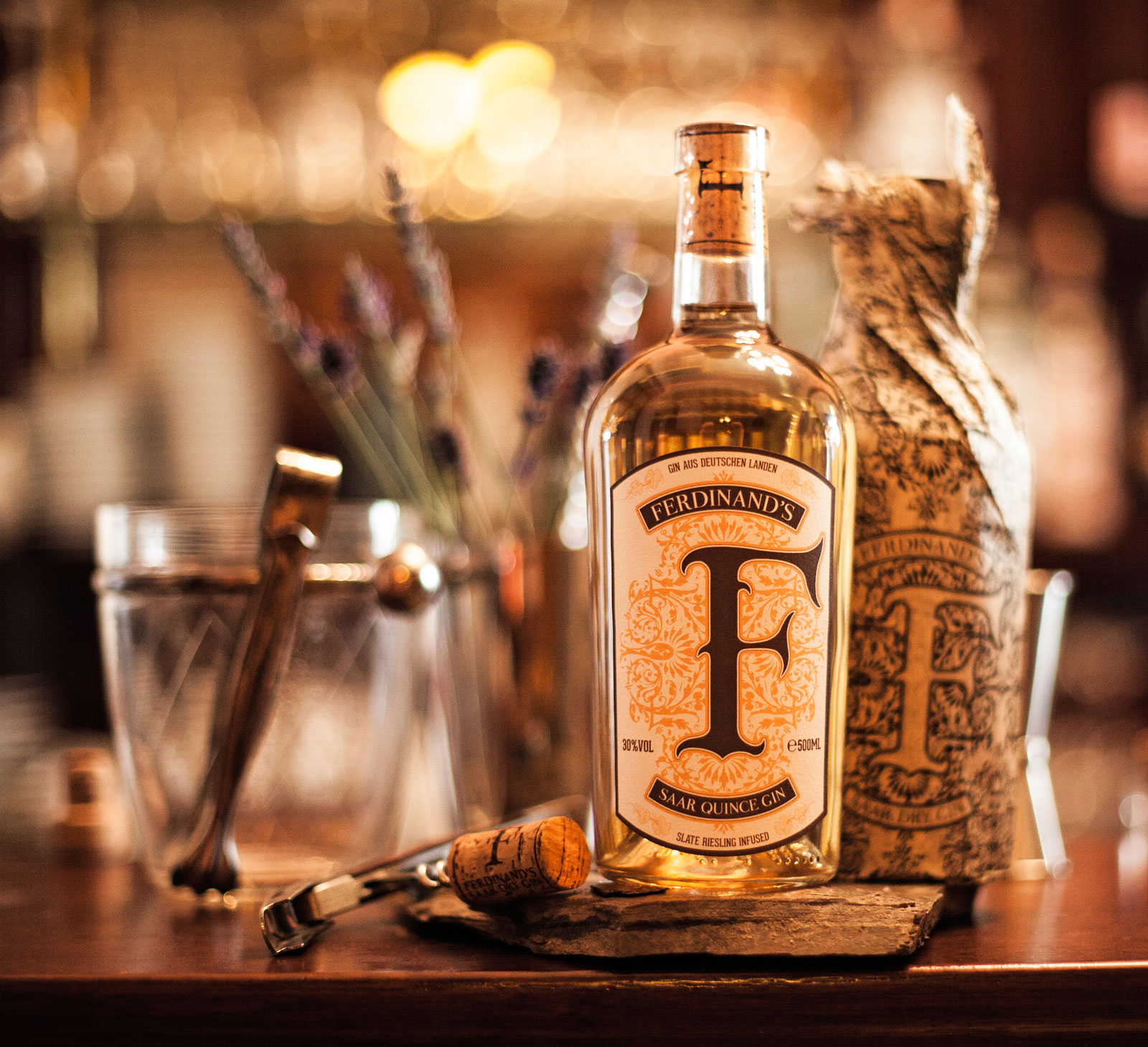 Ferdinands Saar Quince Gin. Photo by Ferdinand's Saar Dry Gin. Ferdinands Saar Quince Gin. Photo by Ferdinand's Saar Dry Gin.