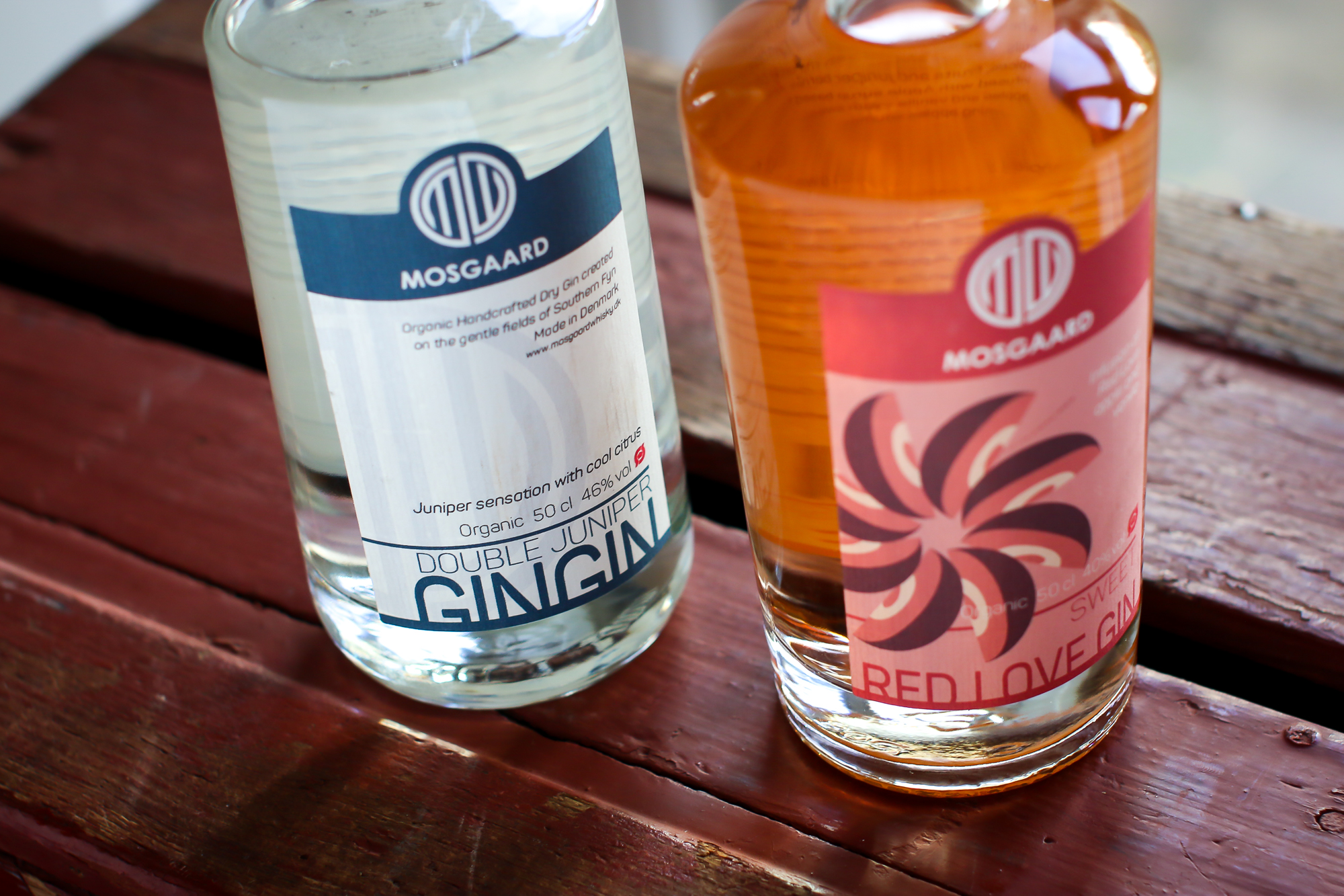 Mosgaard Red Love Gin og Mosgaard GinGin. Photo by Michael Sperling.